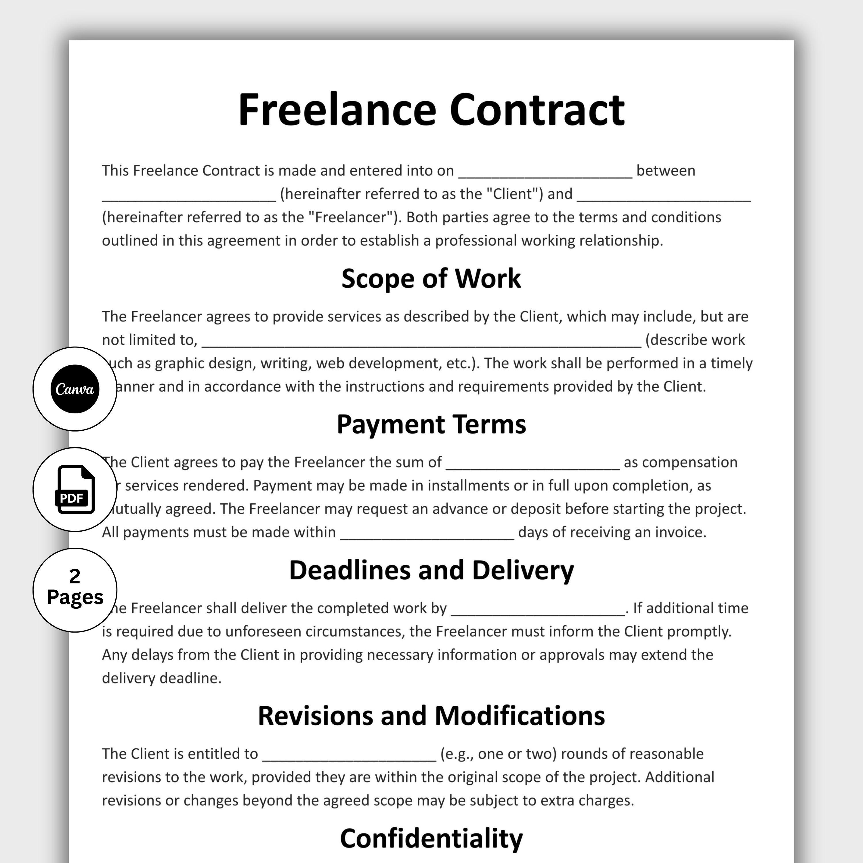 Freelancer Contract Template Pack (3 Contracts)
