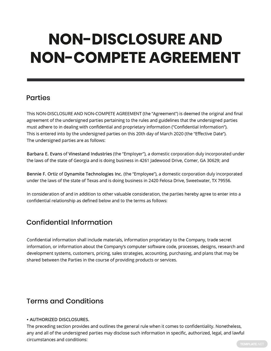 Non-Compete & Non-Disclosure Bundle